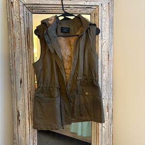Love Tree Khaki Hooded Vest
